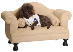 Dog sofa with 2 armrests - beige - dog basket