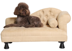 Dog sofa with 1 armrest - beige - dog basket