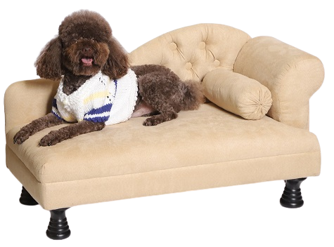 Dog sofa with 1 armrest - beige - dog basket