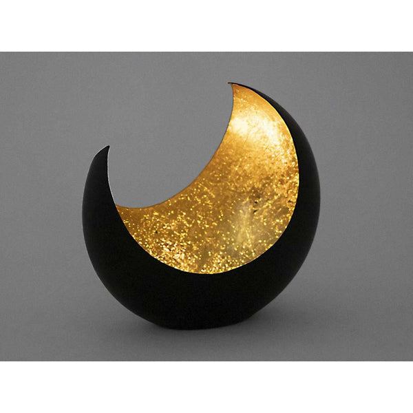 Kerzenhalter - Kerzenhalter in Mond-/Sichelform, innen schwarz matt vergoldet