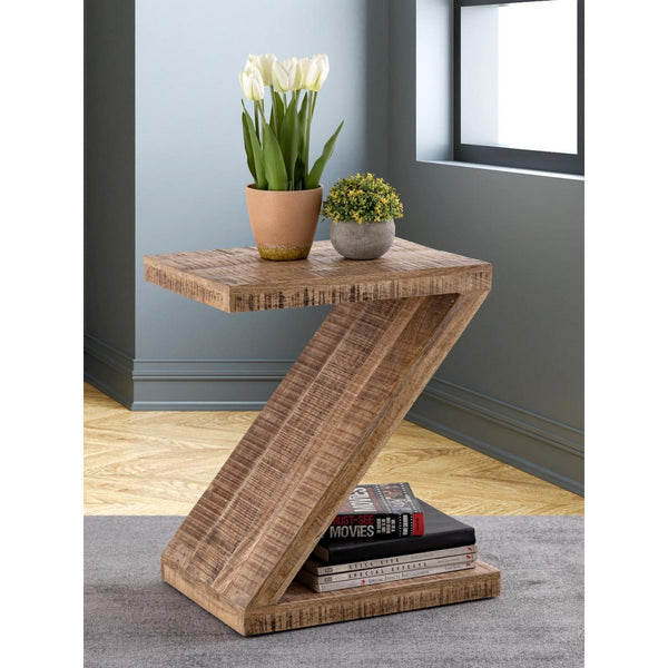 Beistelltisch aus Holz in Z-Form – Zoro-Couchtisch – Blumentisch – Mangoholz