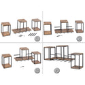 Wooden bottle shelf/wine rack - Home bar Rio Grande - Made of mango wood with metal frame