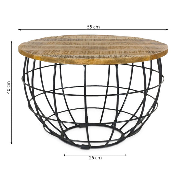 Beistelltisch nachhaltiger Couchtisch Couchtisch rund Lexington ø 55 cm massives Metallgestell