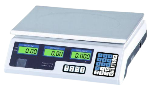 Digital table scale - up to 30 kg - power connection, battery and rechargeable