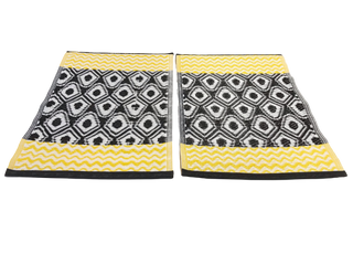 Kaufen gelb-schwarz-weiss Tischsets - 40 x 60 cm - Für drinnen, die Terrasse, Strand oder Camping