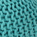 Pouf diameter 55 cm knit stool (mint green) - Pouf/floor cushion - Coarse knit look extra high height 37 cm