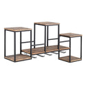 Wooden bottle shelf/wine rack - Home bar Rio Grande - Made of mango wood with metal frame