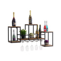Wooden bottle shelf/wine rack - Home bar Rio Grande - Made of mango wood with metal frame