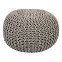 Pouf 3er-Set - Durchmesser 55 cm, gestrickter Hocker/Bodenkissen - Grobstrick-Optik